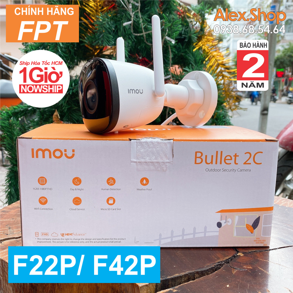 XÃ KHO  F22 / F42 Camera Imou IP Ngoài Trời Quay Đêm Màu Bullet 2M/4M AI - Phân Phối Chính Thức FPT