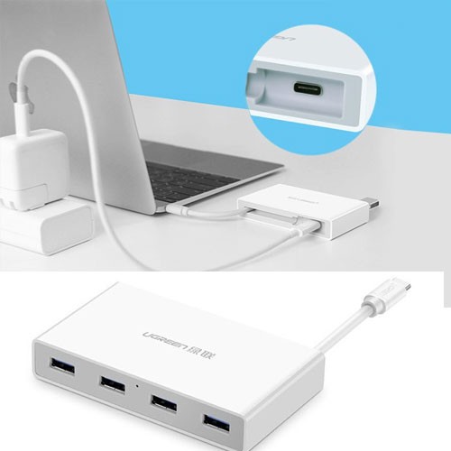 Bộ Chuyển Đổi USB Type C sang 4 cổng USB 3.0 Ugreen 30278 - Hàng Chính Hãng