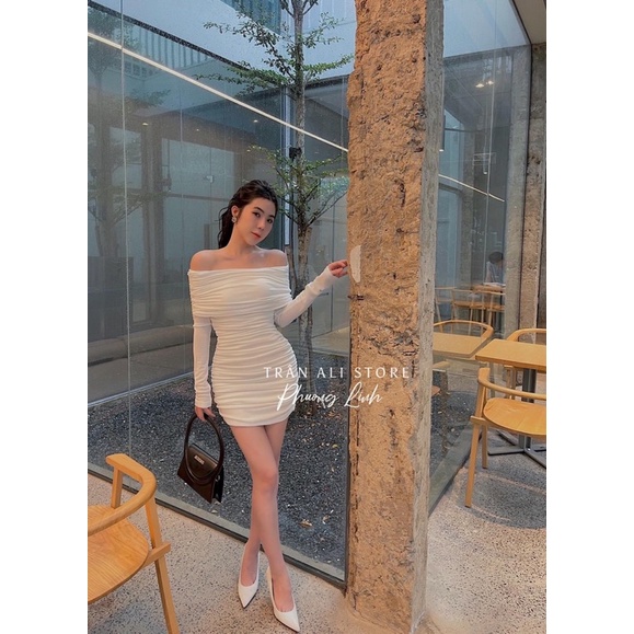Váy body trễ vai dài tay siêu tôn dáng hàng loại 1
