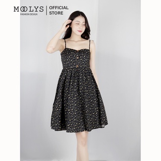 Đầm hai dây thiết kế Moolys dáng baby doll hoa nhí MD012