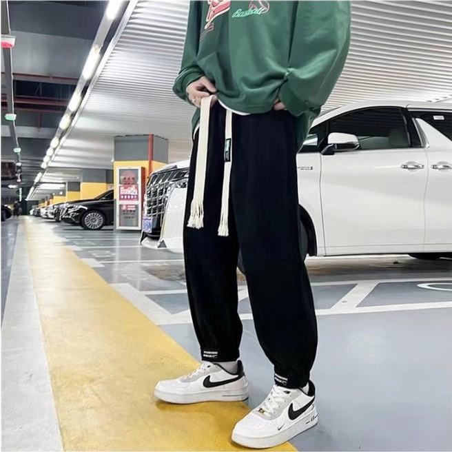 [sale xả kho] Quần nhung jogger nam nữ unisex lưng chun màu đen xám sữa bo gấu đẹp quảng châu cao cấp pon.mens