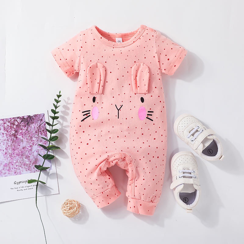 Body Ngắn Tay Dễ Thương Cho Bé Gái Sơ Sinh 0-9 Tháng,Bodysuit Liền Thân Mùa Hè Áo Liền Quần Cho Bé trẻ em
