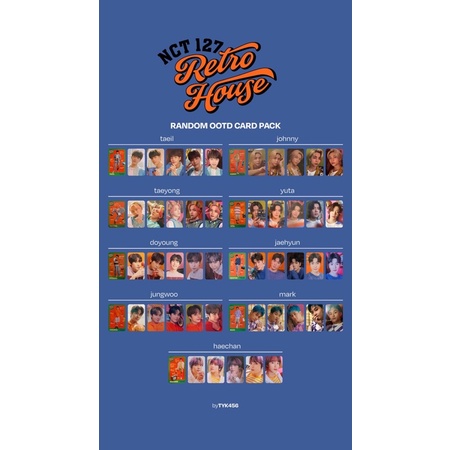 Bộ ảnh thẻ bo góc NCT127 Baker house, Retro house- random photocard