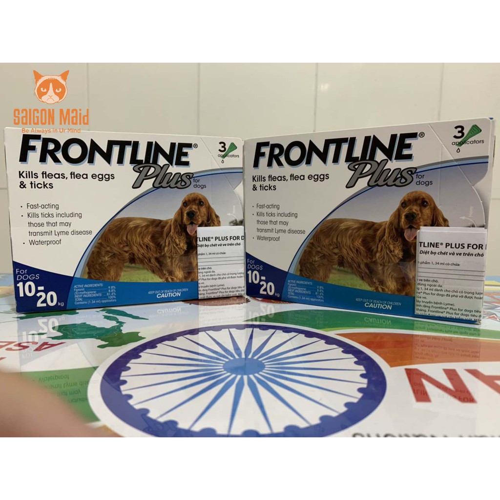 1 Tuýp nhỏ gáy ve rận nhỏ gáy Frontline Plus cho chó 10-20kg (1 tuýp)