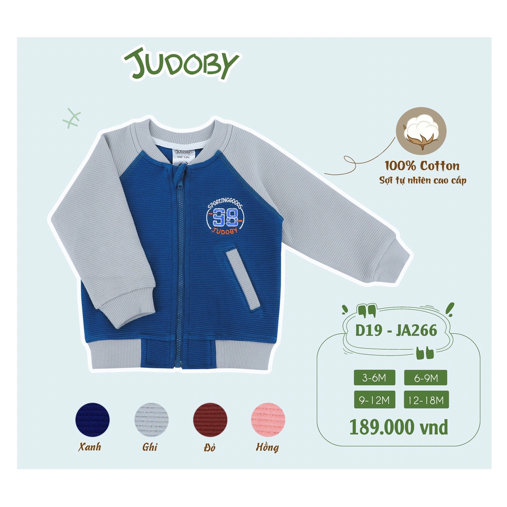 [FREESHIP] Áo khoác bomber 6-18 tháng tuổi, cotton gân Dokma- Judoby- Voikids JA266