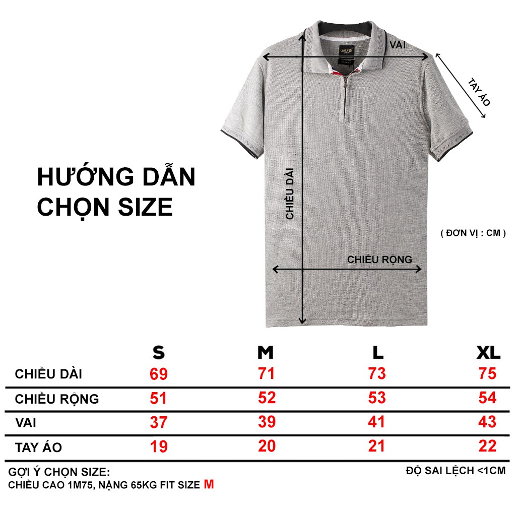 Áo polo nam cổ khóa kéo Galvin chất vải cá sấu co giãn bộ 5 màu PLGV48 - Leo Vatino | BigBuy360 - bigbuy360.vn