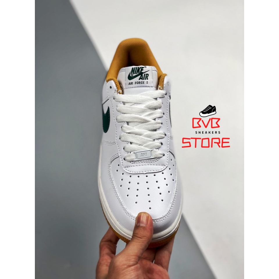 Giày air force 1 chính hãng cho nam nữ, Nike Air Force 1 Trắng Vàng Xanh real fullbox