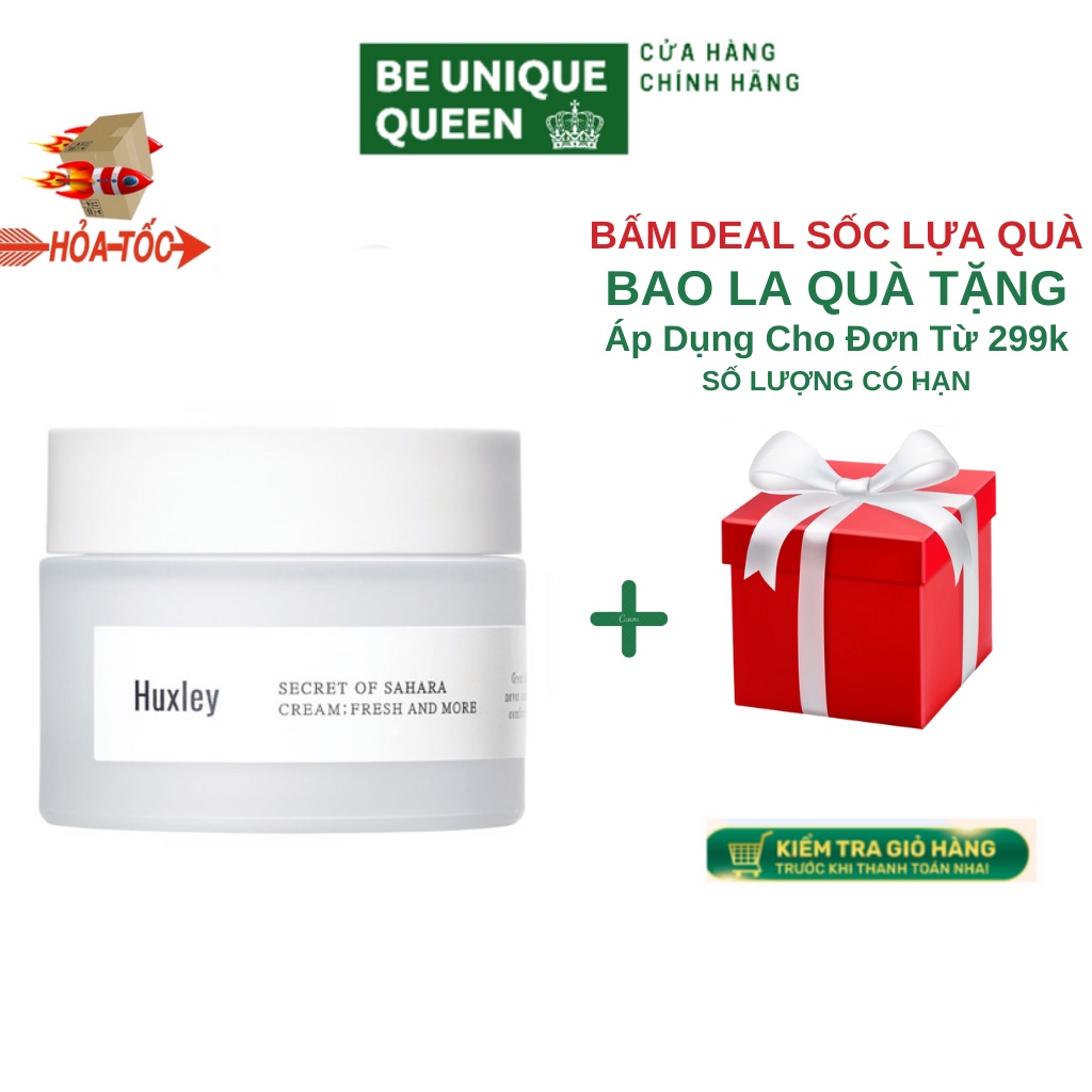 Kem Dưỡng Huxley Cấp Ẩm Da Dầu Fresh &amp; More​ Cream Giúp Phục Hồi Da Chính Hãng Hàn Quốc 50ml (Tách Set)