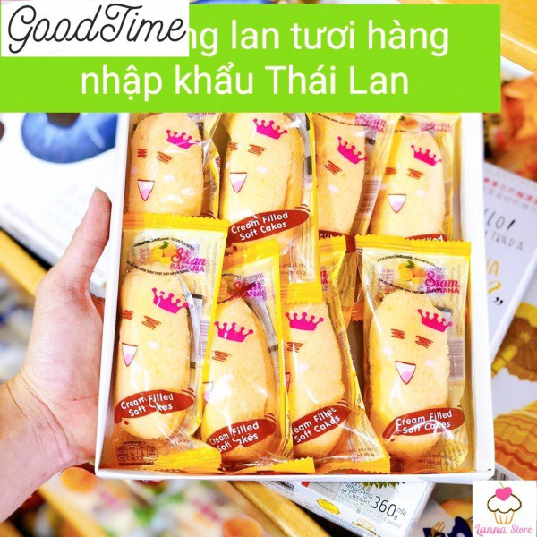  hàng trong kho Bán sỉ giá  đặc  biệt[Siêu Ngon] Lẻ 1 Bánh chuối Thái Lan, bông lan tươi nhân kem Siam Banana vị Chuối /