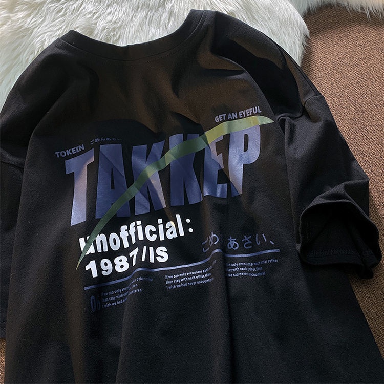 Áo Thun Tay Ngắn Dáng Rộng In Chữ Đơn Giản Thời Trang Mùa Hè Cho Nữ