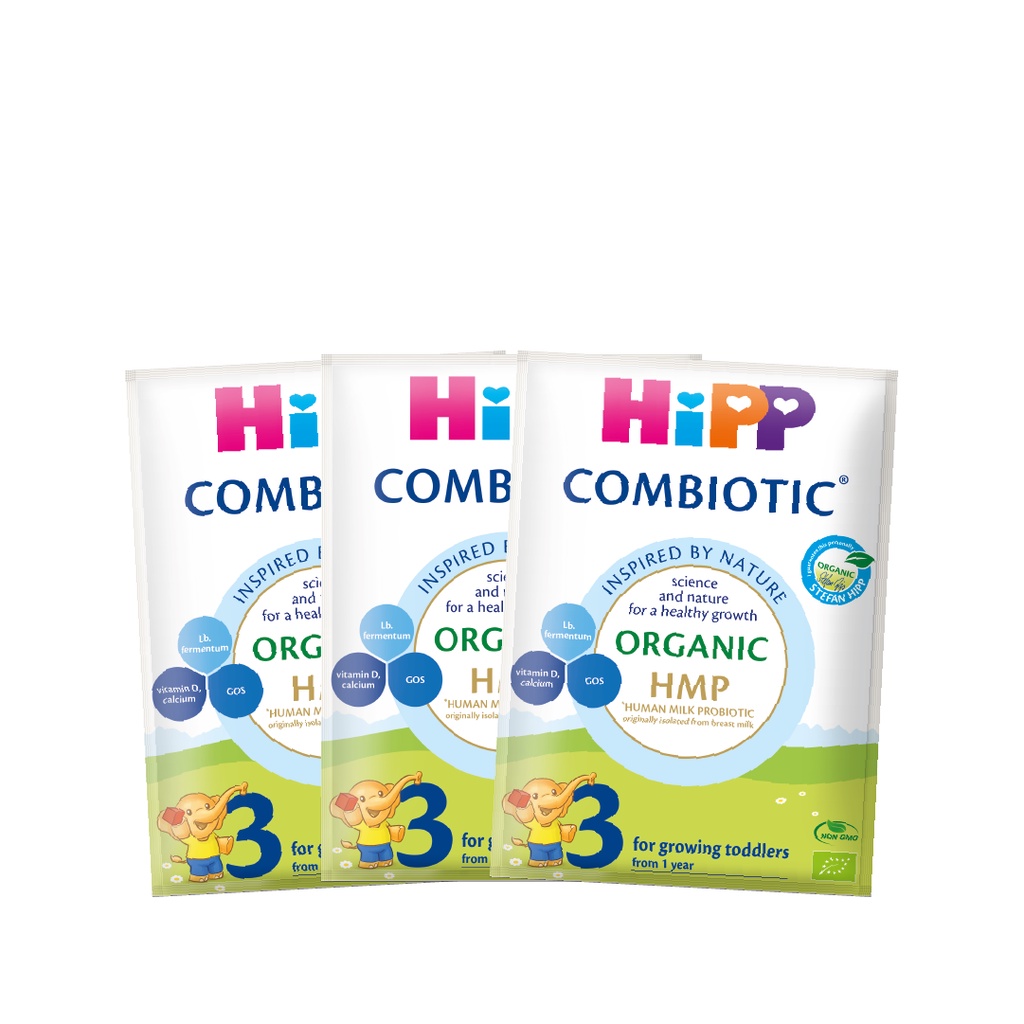 Combo Sữa bột công thức HiPP 3 Organic Combiotic dạng gói  - Hỗ trợ tiêu hóa và tăng chiều cao