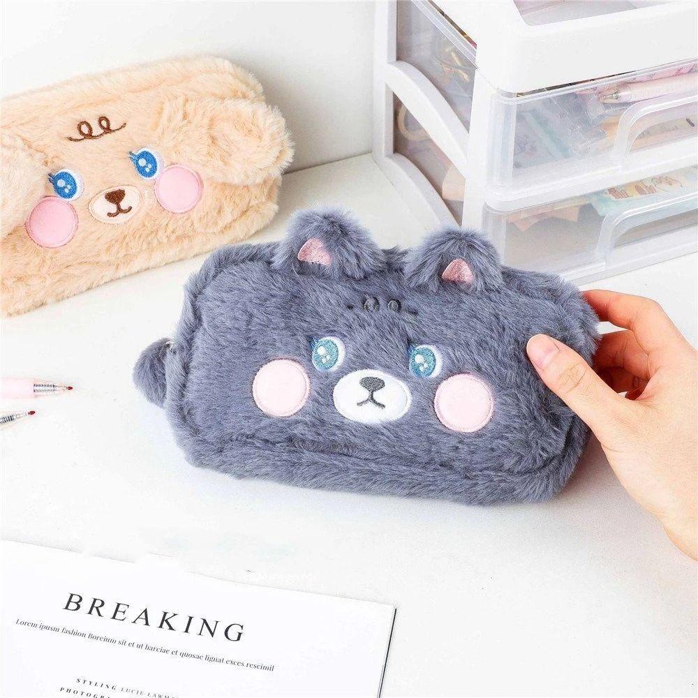 JARRED Túi Đựng Bút Bằng Vải Bông Hình Chó Mèo Dễ Thương Sức Chứa Lớn