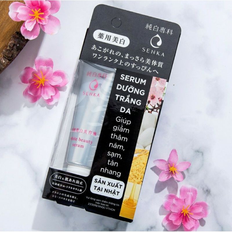 Serum dưỡng trắng da giúp giảm thâm sạm tàn nhang Senka White Beauty Serum 35g