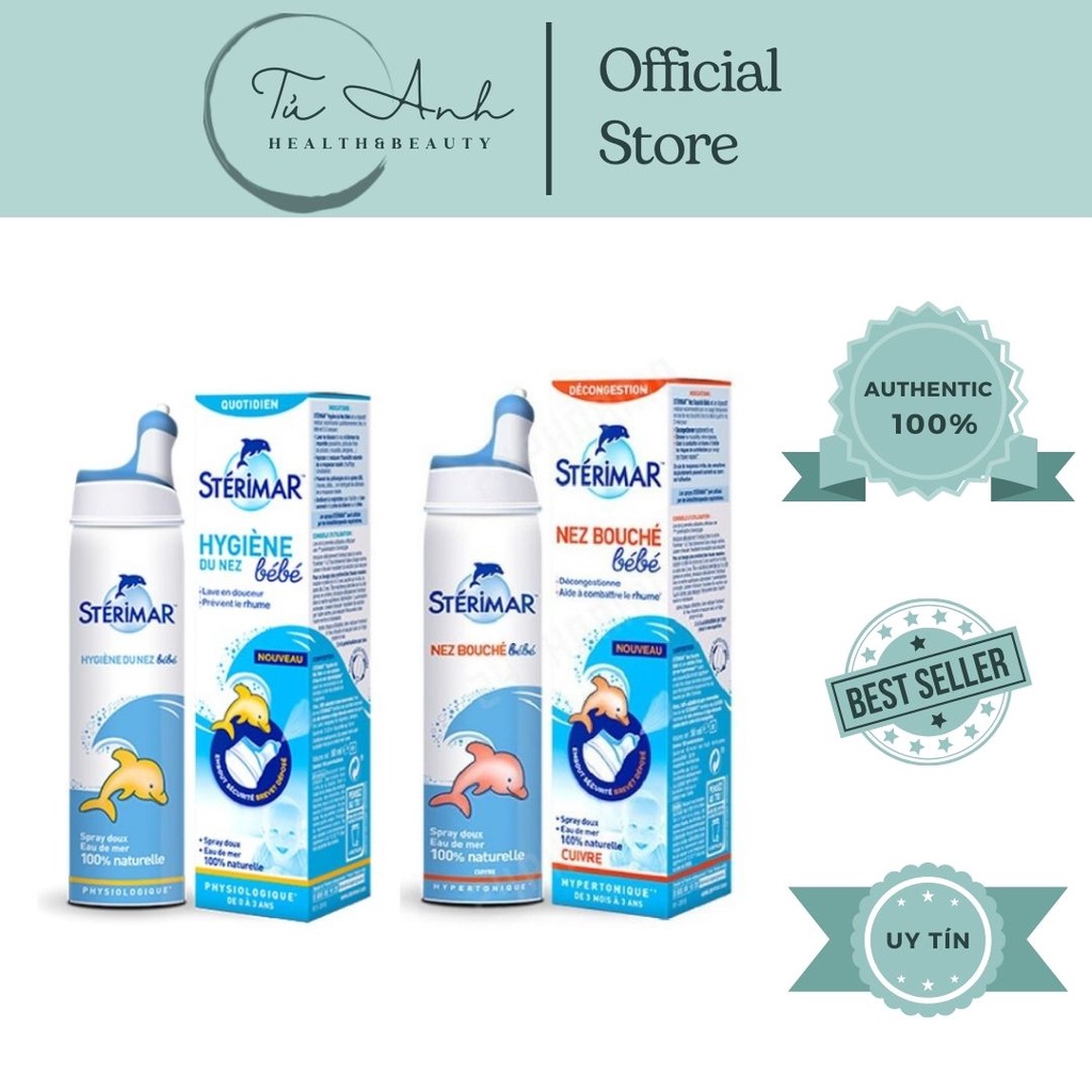 Xịt muối biển Sterimar cá heo 100ml Pháp