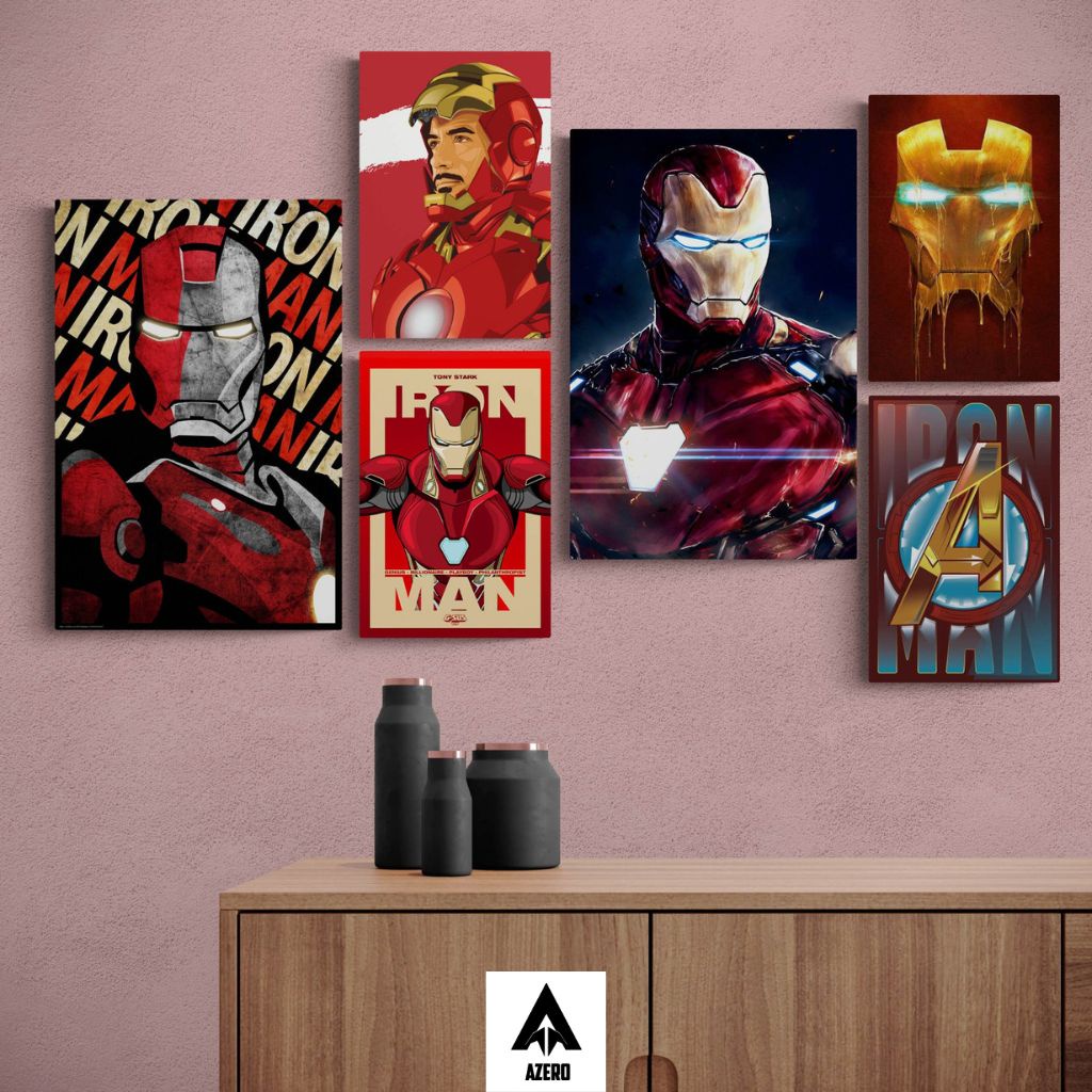 Bộ 6 tranh dán tường, chất liệu Fomex, tranh treo tường chủ đề Marvel, độc quyền Titan360