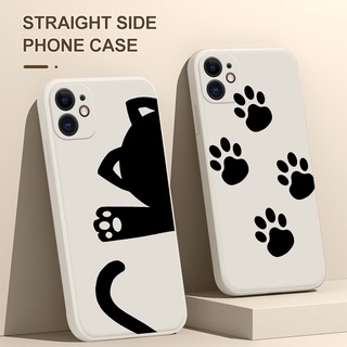 Ốp Điện Thoại Mềm Hình Dấu Chân Mèo Đen Cho iPhone 12 13 XR XS iP 11 Pro Max iP 8 7 Plus 6S 6 Plus