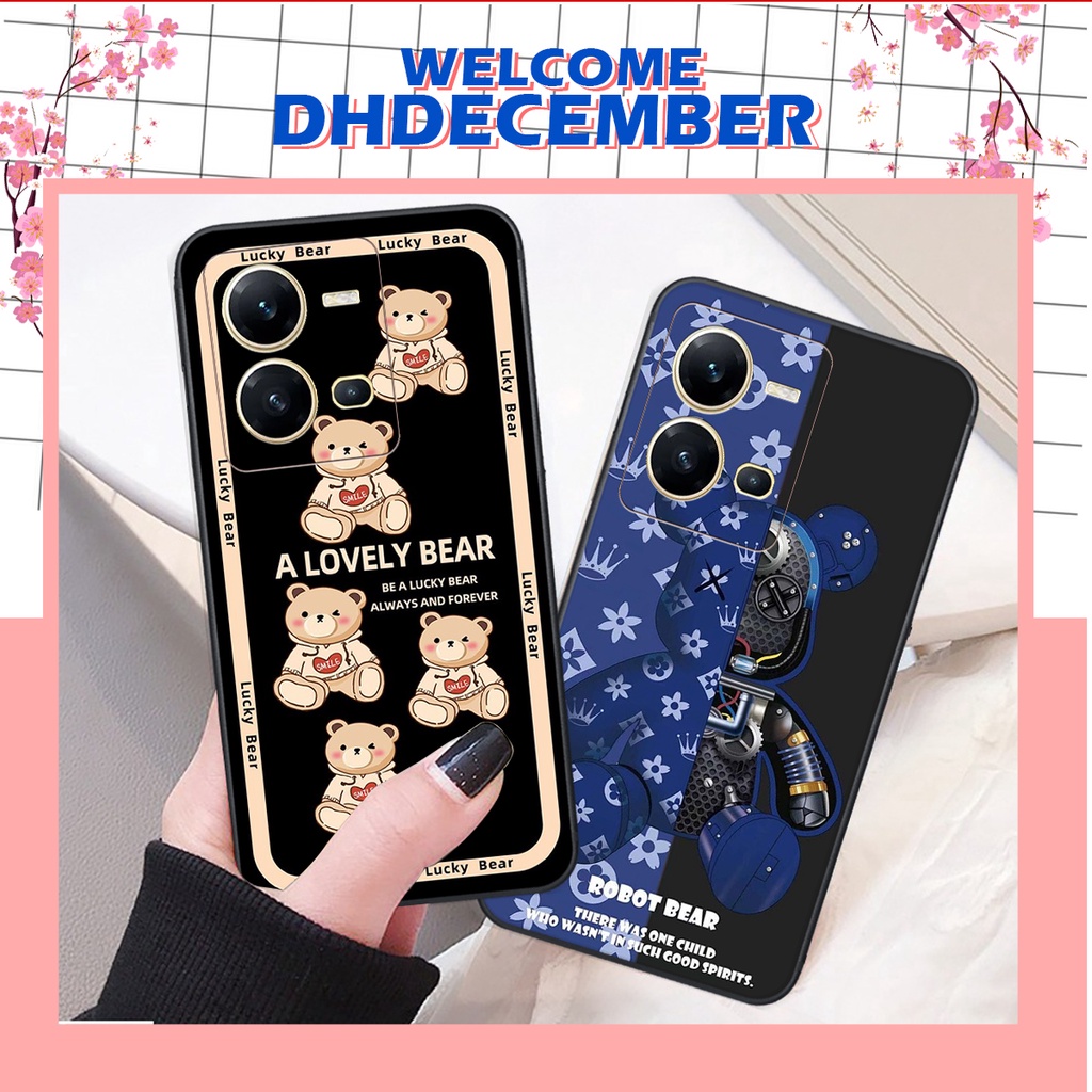 Ốp lưng Vivo V25 5G - V25E - BẢO VỆ CAMERA  in hình 3D lucky, gấu Beer xinh xắn - KHÔNG NÊN BỎ LỠ