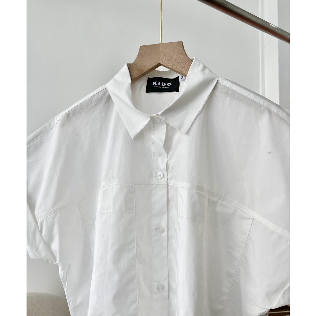 Áo somi croptop tay ngắn LOOSE SHIRT