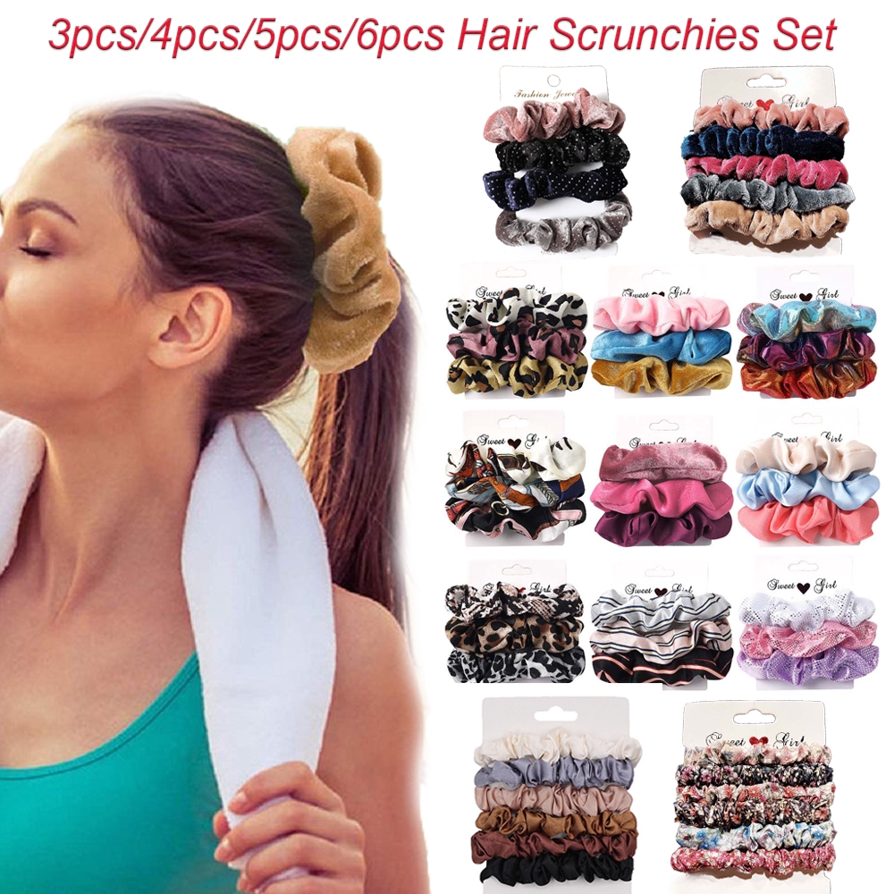 Dây Buộc Tóc Vải Nhung Họa Tiết Chấm Bi