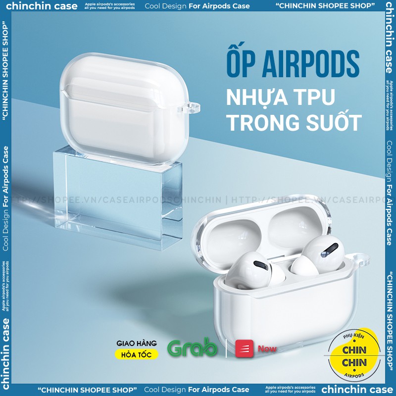 Case Airpod 3 Vỏ Bao Airpods Đựng Tai Nghe Airpod 1 2 3 Pro Nhựa Trong Suốt - Chinchincase