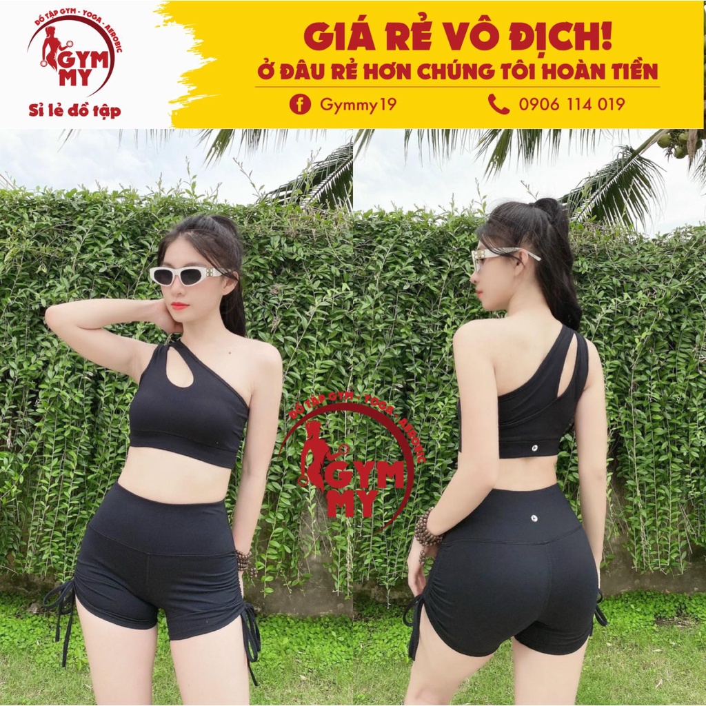 Set Đùi Lệch Vai Giọt Nước Thể Thao ⚡️ HÀNG  XUẤT KHẨU ⚡️ Tập Gym - Yoga - Aerobic