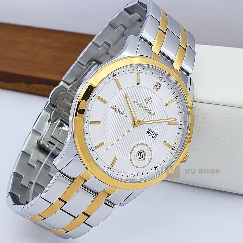ĐỒNG HỒ NAM SUNRISE DM782SWA - 2 LỊCH, KÍNH SAPPHIRE | BigBuy360 - bigbuy360.vn