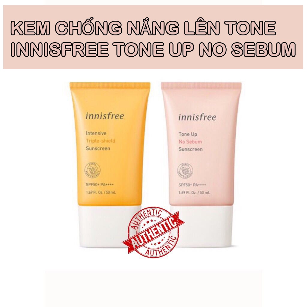 Kem chống nắng INNISFREE TONE UP NO SEBUM SUNSCREEN SPF 50+/PA+++