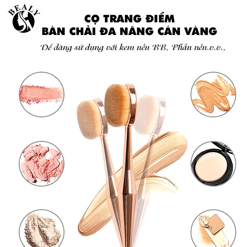 CỌ TRANG ĐIỂM BÀN CHẢI ĐA NĂNG CÁN VÀNG