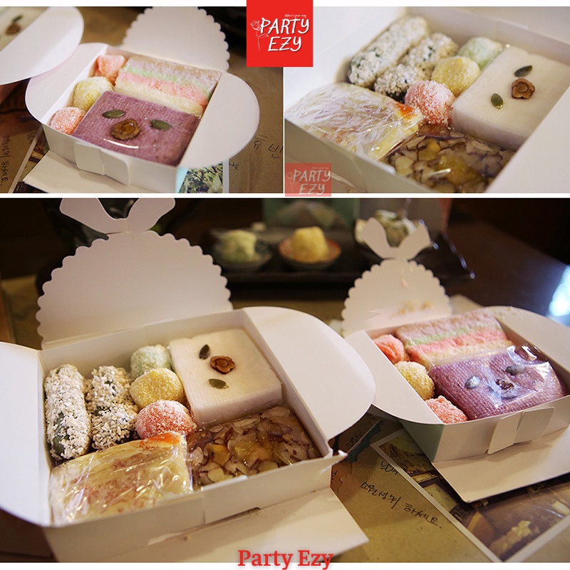 HỘP GIẤY ĐỰNG BÁNH HÌNH NƠ XINH XẮN -2 MÀU HỒNG XANH