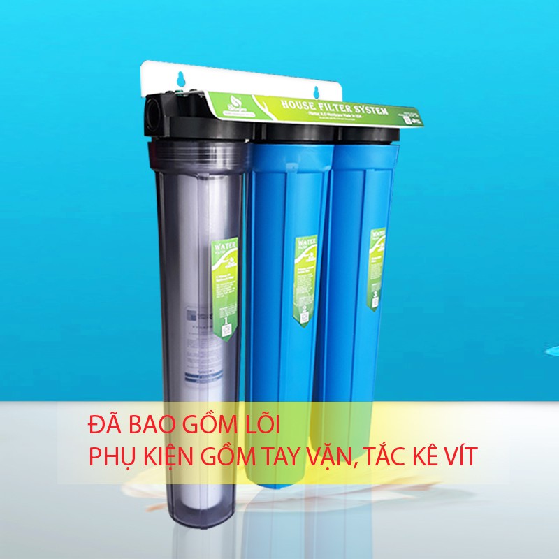 Bộ lọc nước sinh hoạt 3 cấp 20in (1 trong 2 xanh)<<<Sản phẩm đã bao gồm lõi và phụ kiện>>>Ren 27 | BigBuy360 - bigbuy360.vn