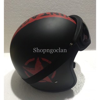 [kèm kính] Nón đi phượt 3/4 - nón damtrax 3/4 - mũ đi phượt - mũ ngôi sao đỏ