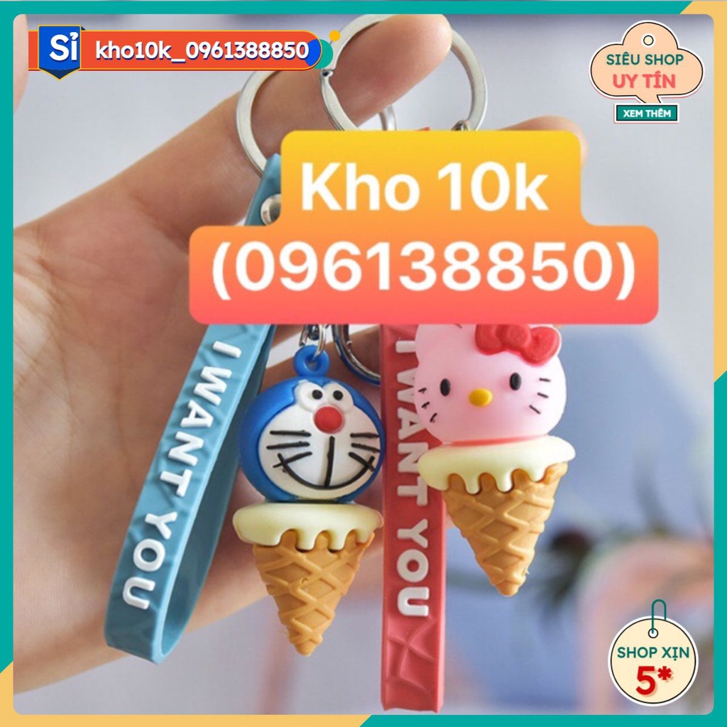 Sỉ 10 móc khoá ốc quế hoạt hình 69k