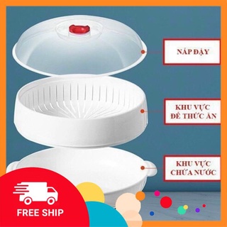 Bộ khay hấp lò vi sóng 3 lớp việt nhật