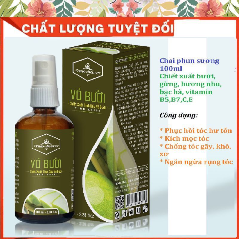 CHAI XỊT KÍCH MỌC TÓC CHIẾT XUẤT TINH DẦU BƯỞI 100ML