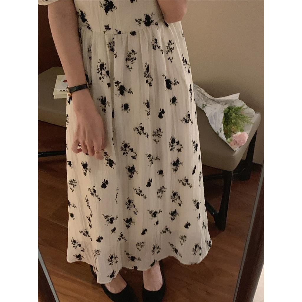 Đầm Cổ Tròn Họa Tiết Hoa Phong Cách Hàn Quốc 53638