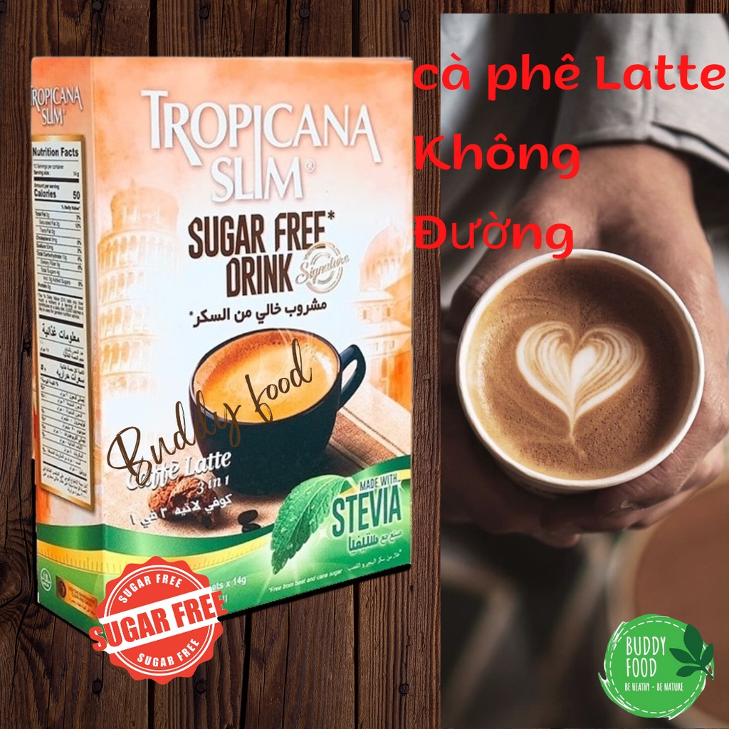 Cà Phê Latte Tropicana Chiết Xuất Cỏ Ngọt Cho Người Ăn Kiêng