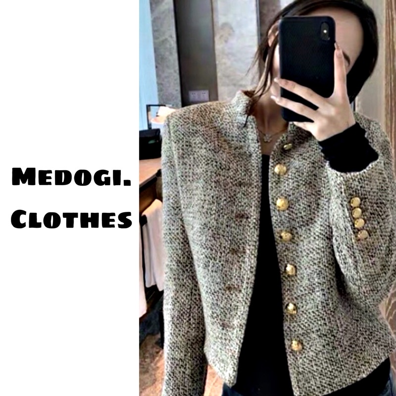 Áo Dạ Tiêu Cổ Tàu Khuy Đồng Hàng 2 Lớp , Áo Dạ Tweed Siêu Hot Có Ảnh Thật Kèm Video