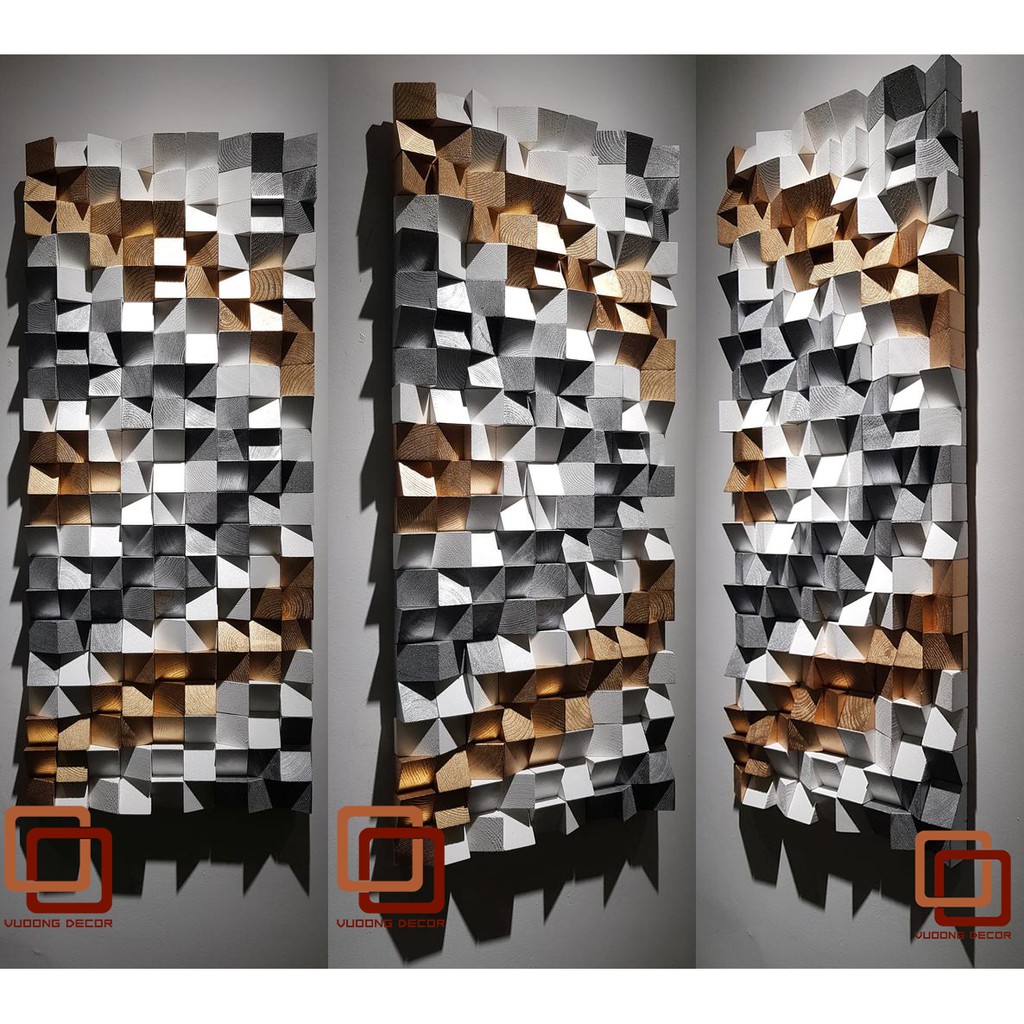 Tranh gỗ trang trí 3D ẤN TƯỢNG (Wood mosaic) - KÍCH THƯỚC 30x80cm