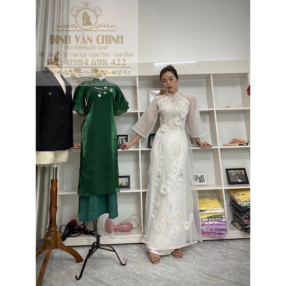 Áo Dài Cách Tân Nữ Vải Tơ Organza lót lụa cao cấp | BigBuy360 - bigbuy360.vn