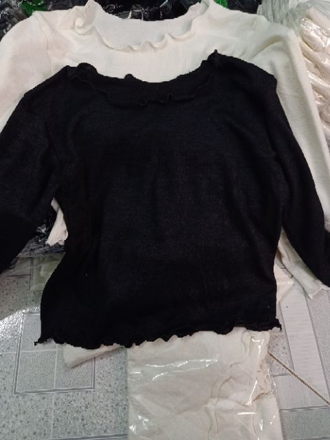 Áo Croptop Tay Dài Chất Len Dệt (kèm ảnh thật) | BigBuy360 - bigbuy360.vn
