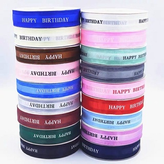 Ruy băng voan 2,5cm chữ Happy Birthday (cuộn 2m)
