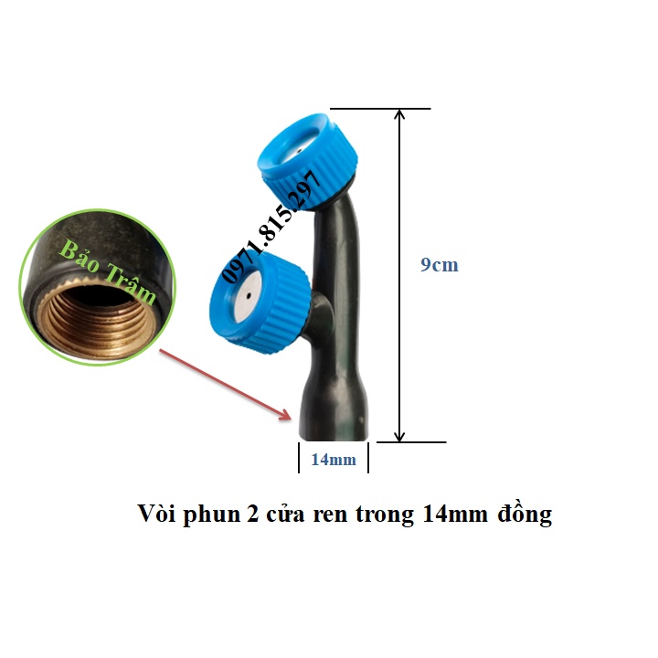 Bộ các béc tưới cây, phun phân bón cho bình bơm hoặc máy bơm mini