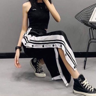 Quần culottes sẻ cúc bấm ❤️freeship❤️ quần thể thao 3 sọc ống rộng 1994closet