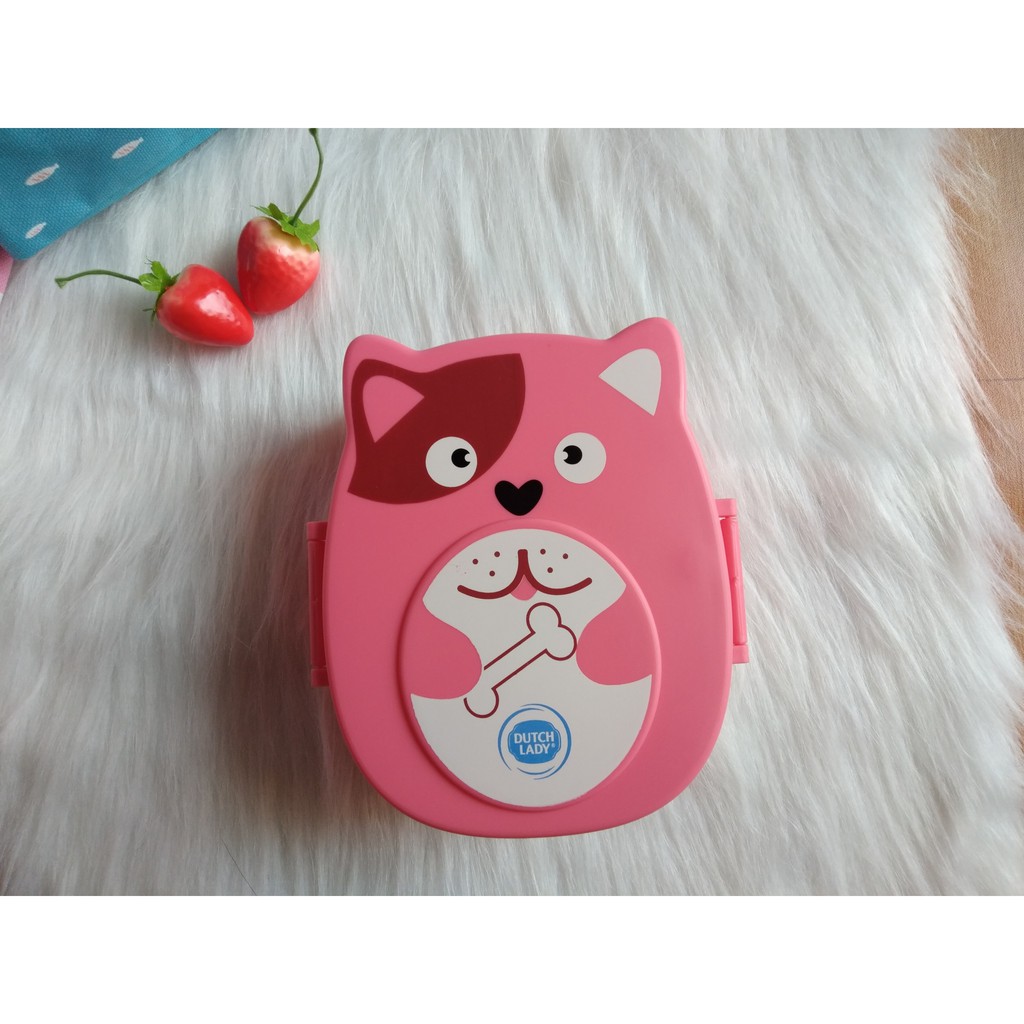 [Hình thật] Hộp Cơm Bento Xinh 2 Ngăn dễ thương Quai gài chắc chắn chống đổ thức ăn