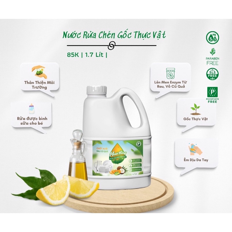 Nước Rửa Chén Sinh Học Minh Hồng 1.7 lít - Đà Nẵng