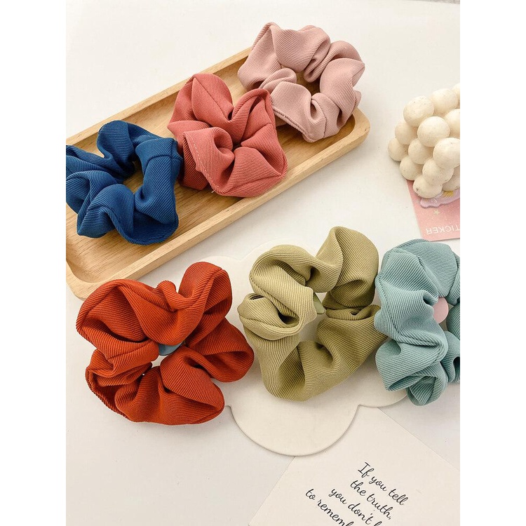 1 Chiếc Dây Cột/Buộc Tóc Ruột Lớn Tones Màu Trầm Phụ Kiện Tóc Thời Trang Hàn Quốc