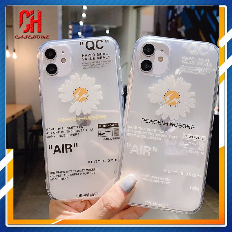 Ốp điện thoại silicon trong suốt in họa tiết hoa cúc GD cho IPhone 12 mini 12 pro max 11 6 7 6S 8 Plus X Se 2020 6SPlus 7Plus 6Plus 8Plus XS