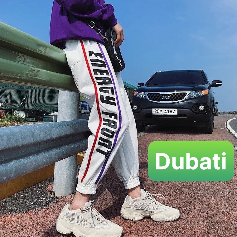 QUẦN JOGGER THỂ THAO VIỀN CHỮ ĐÙI CHẤT NỈ DA CÁ NAM NỮ CÓ BO HOT TREND 2022 -DUBATI FASHION