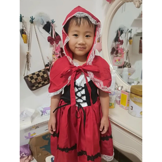 Đầm Hóa Trang Cô Bé Quàng Khăn Đỏ Cho Bé Gái