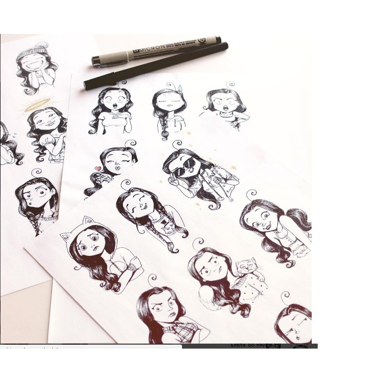 [ TÂM TÂM ]-Bút line sakura đi nét Micron, Bút line Micron kháng nước màu đen-